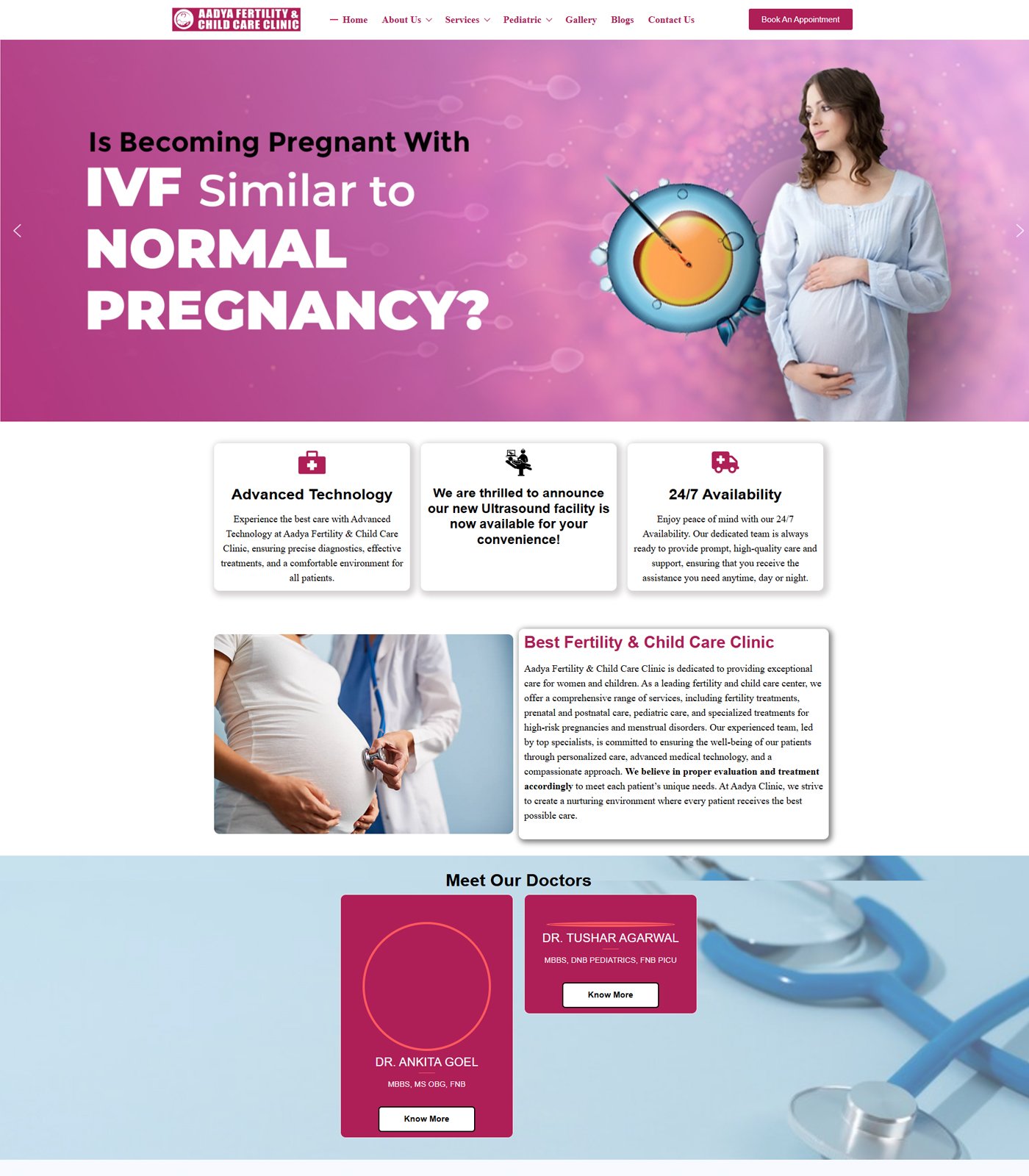 Aadya Care — medical website built by DoubleSure
